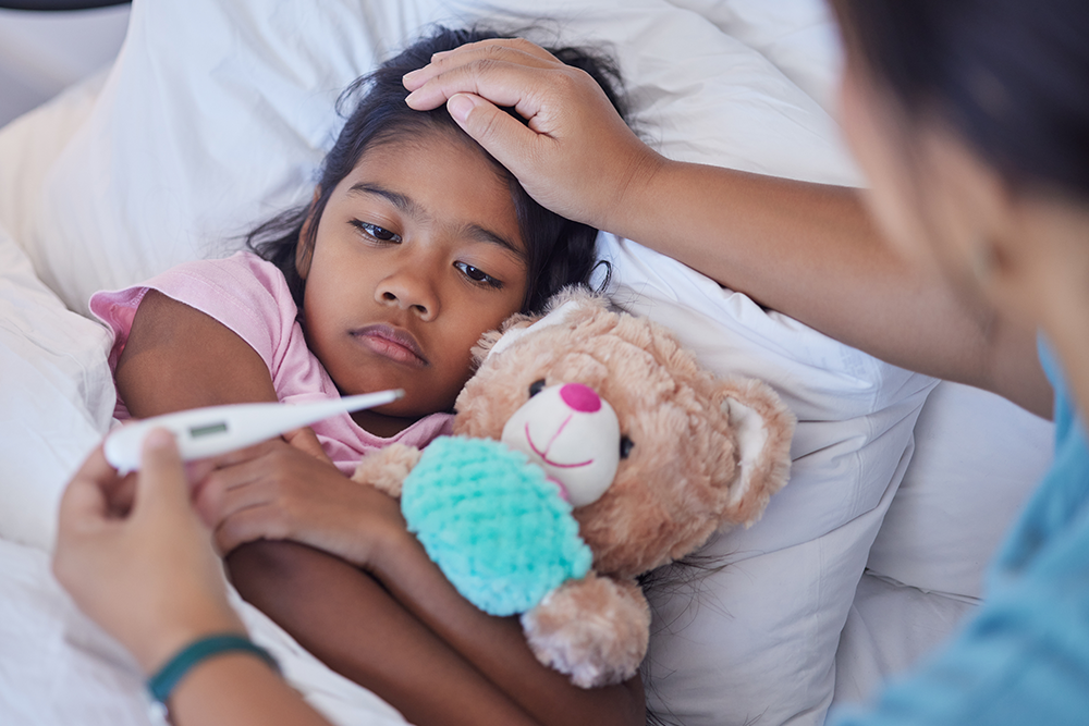 little girl sick